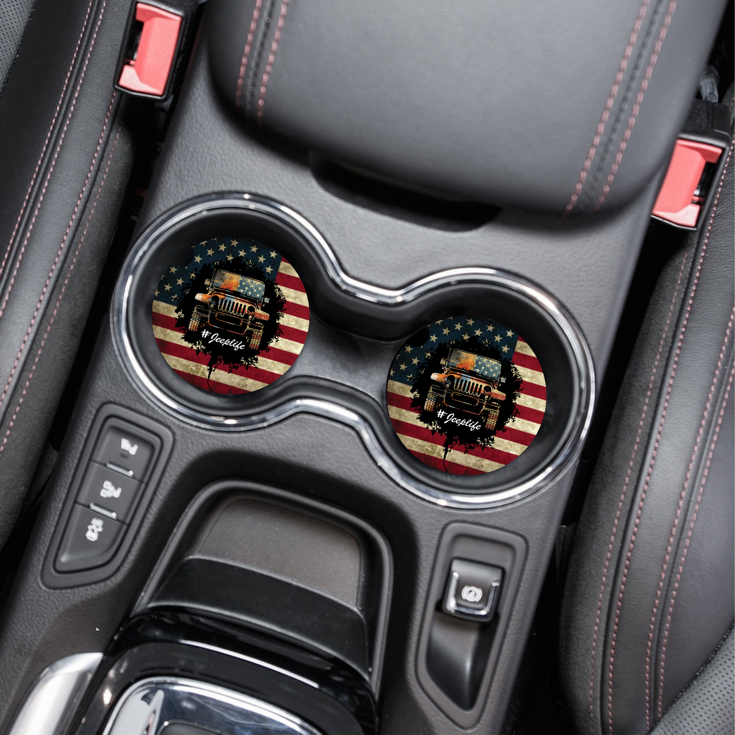 Jeep Life Neoprene Car Coaster