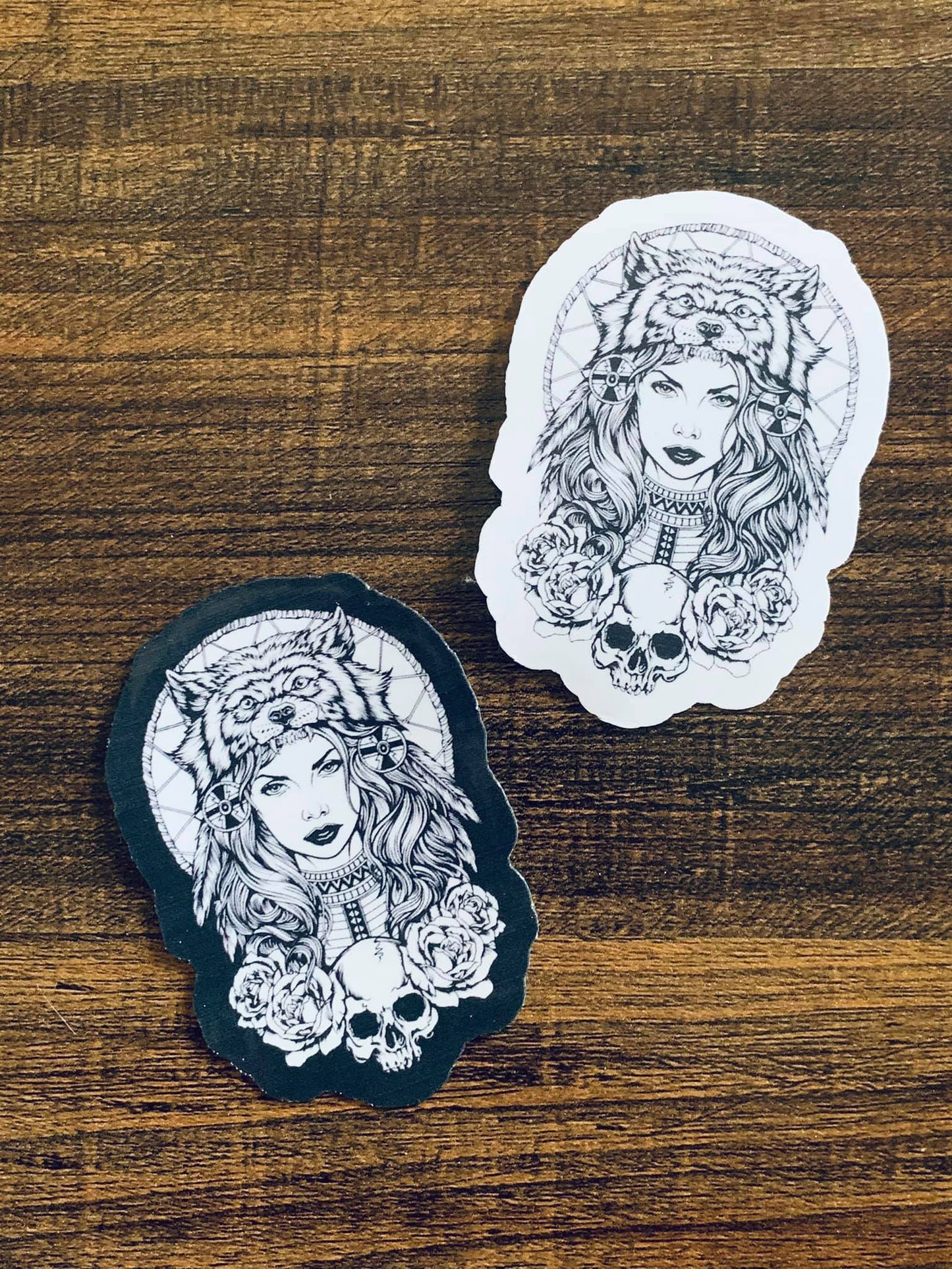 Native Woman Water Resistant Sticker