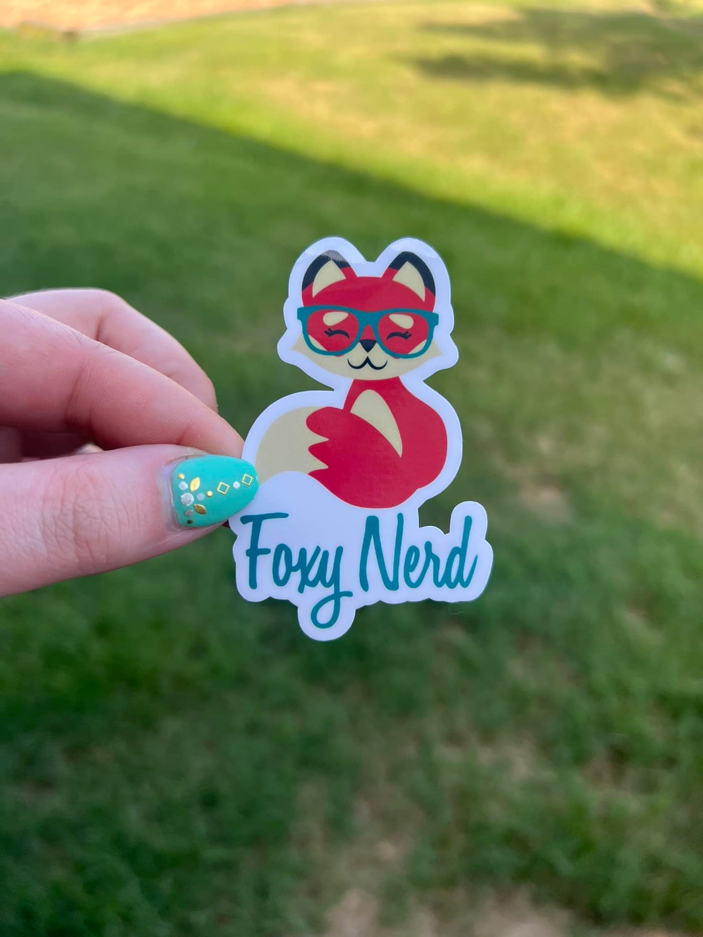 Foxy Nerd Water Resistant Sticker