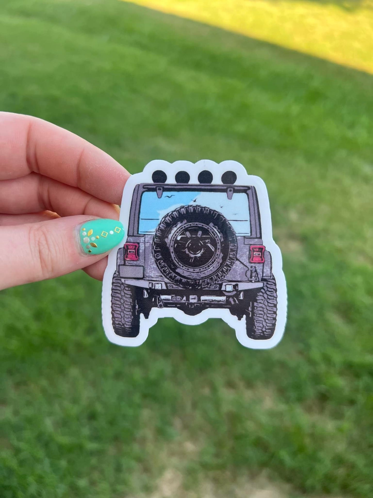 Gray Jeep Water Resistant Sticker