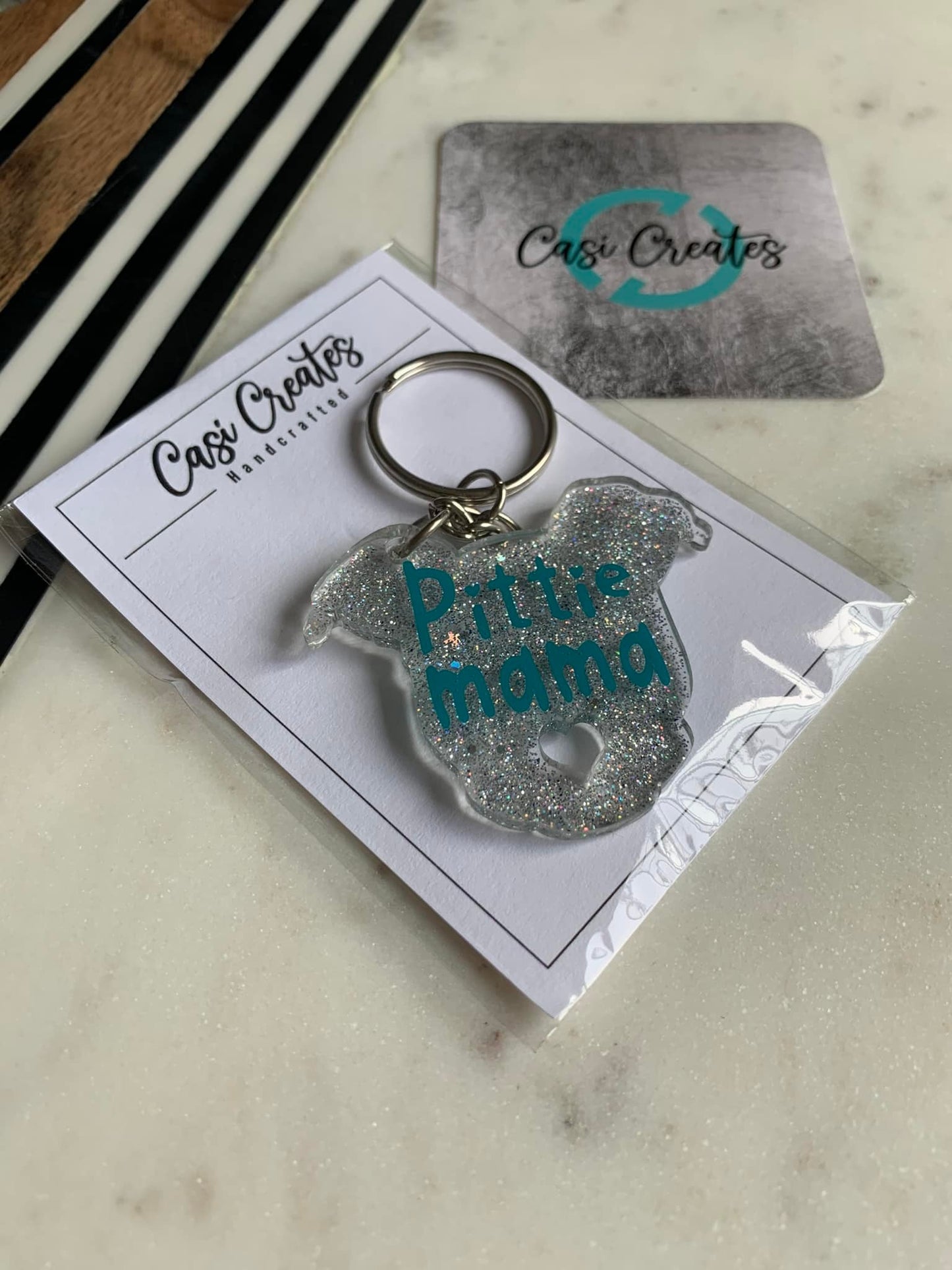 Pittie Mama Keychain