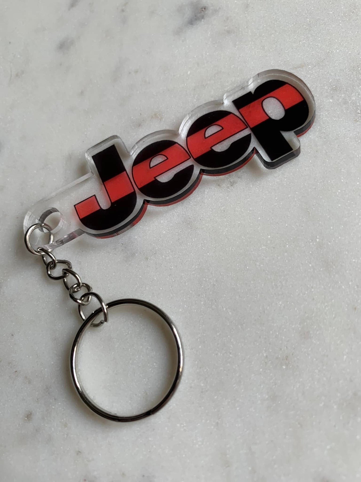 Red Line Jeep Keychain