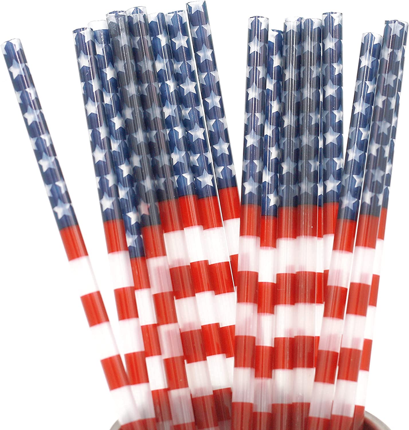 American Flag Straw