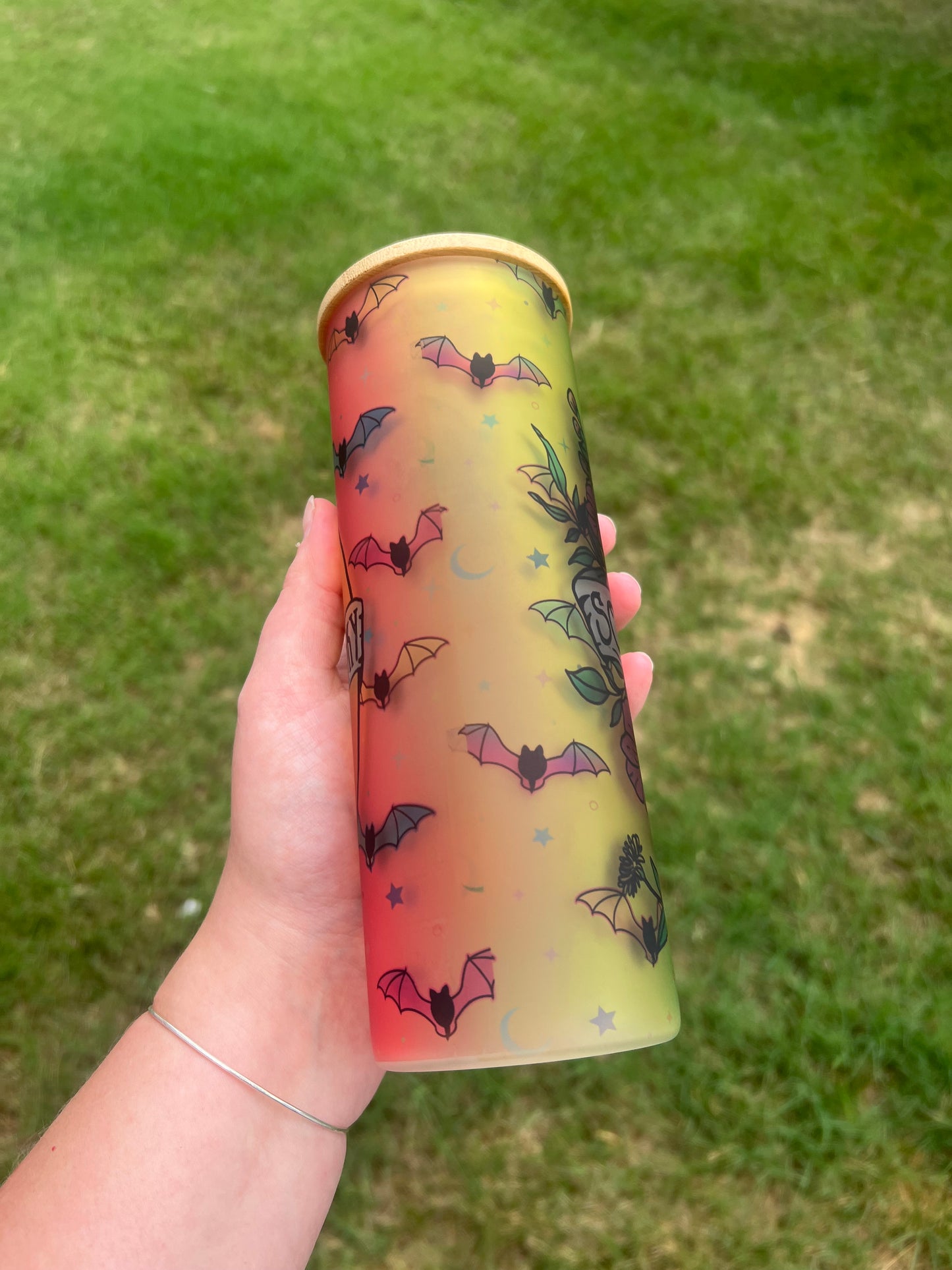 Sorta Spooky Sorta Sweet 25 oz Glass Tumbler