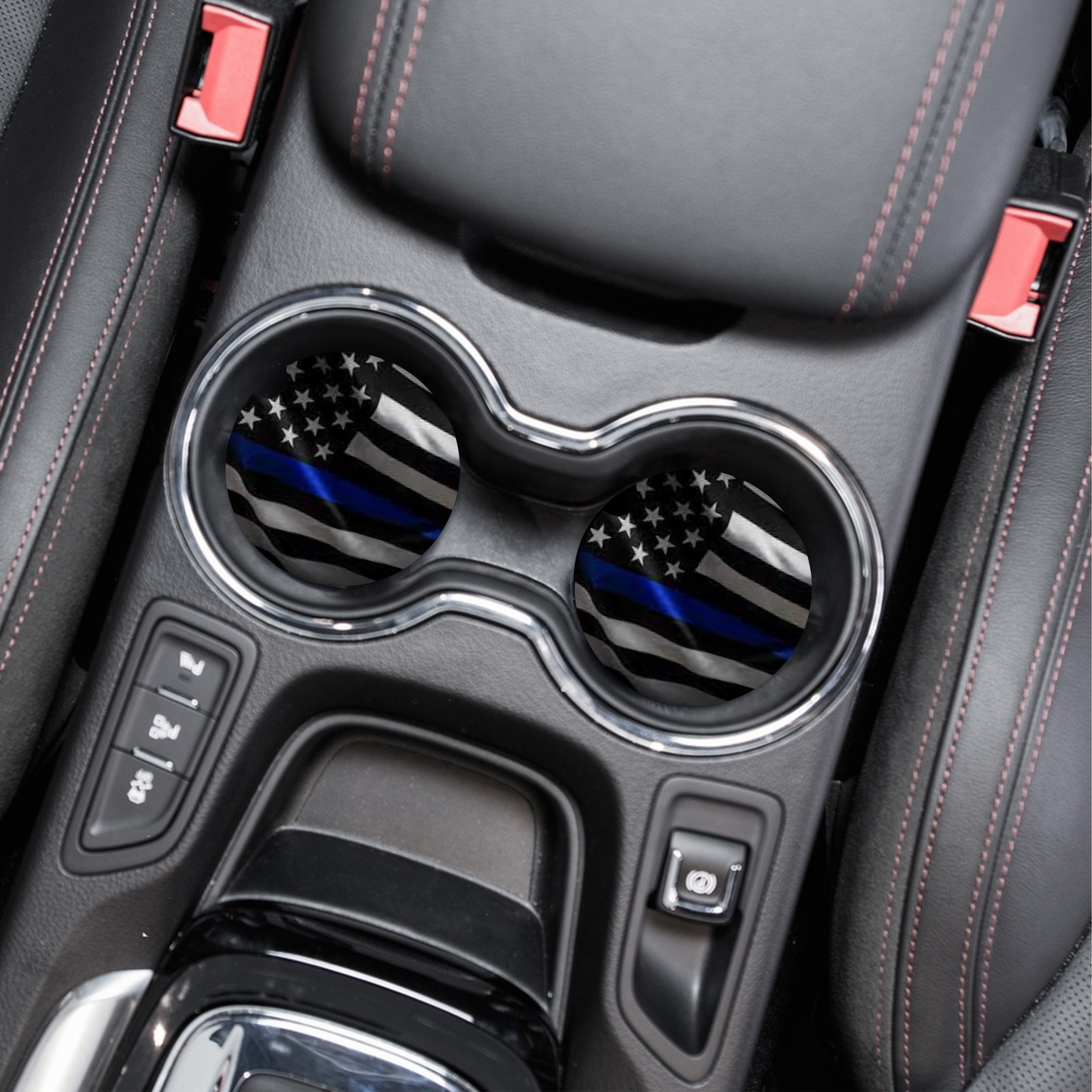 Blue Line Flag Neoprene Car Coaster