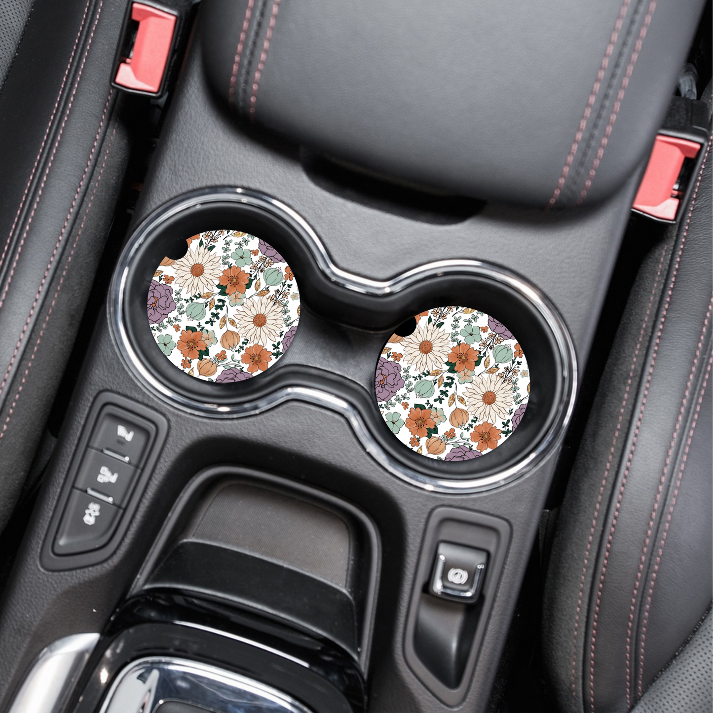 Floral Neoprene Car Coaster