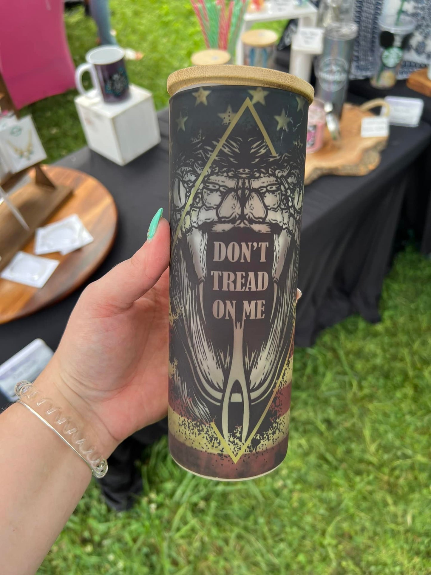 Don't Tread on Me 25 oz Glass Tumbler
