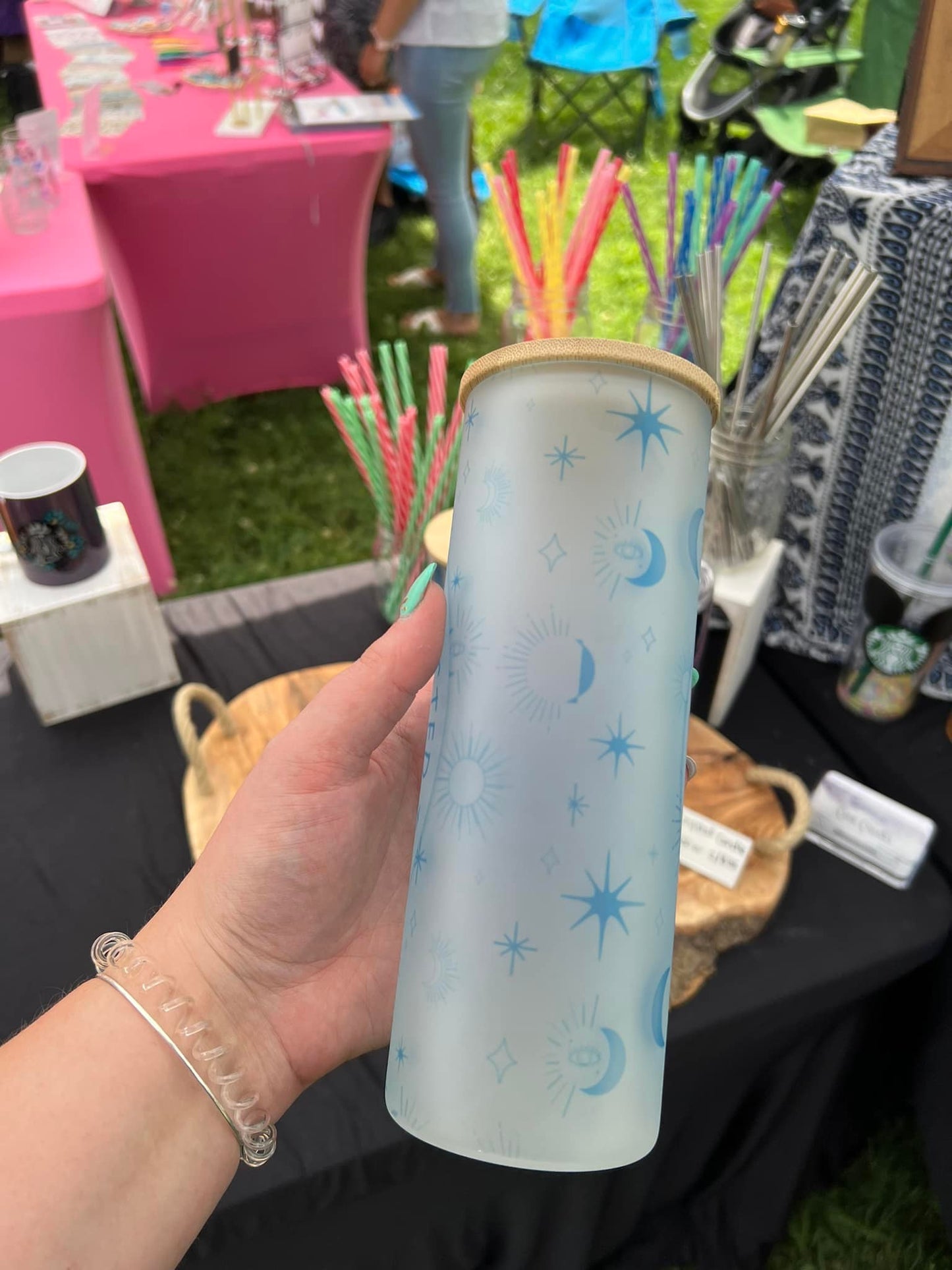 I am love. I am light. 25 oz Glass Tumbler