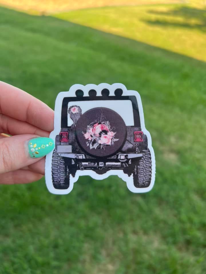 Her Jeep Water Resistant Sticker