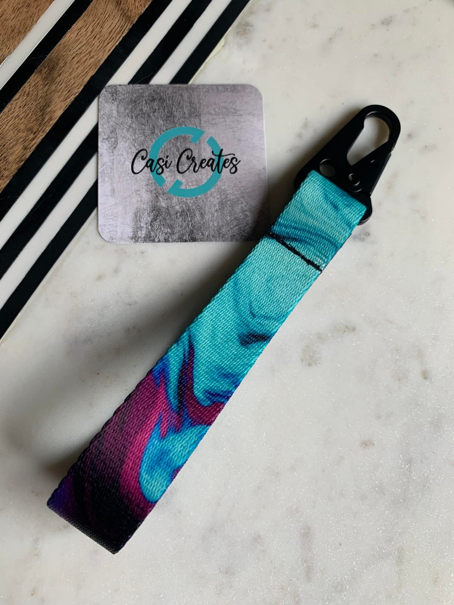Purple/Teal Dye - Key Strap