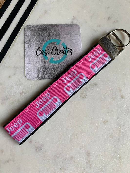 Pink Jeep - Key Strap