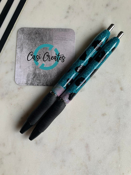 Teal Leopard - S Gel Pen