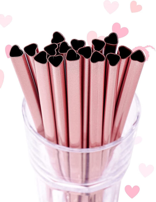 Metal Heart Straw