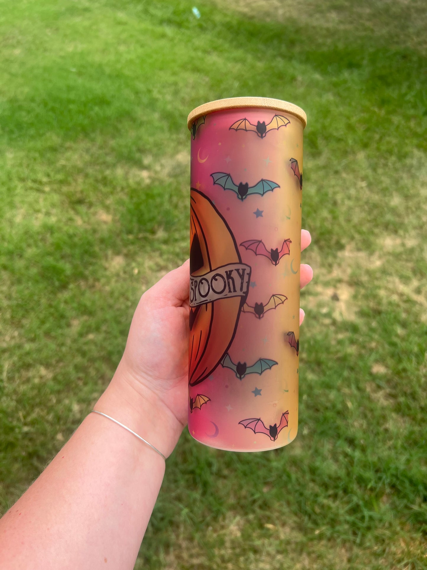 Sorta Spooky Sorta Sweet 25 oz Glass Tumbler