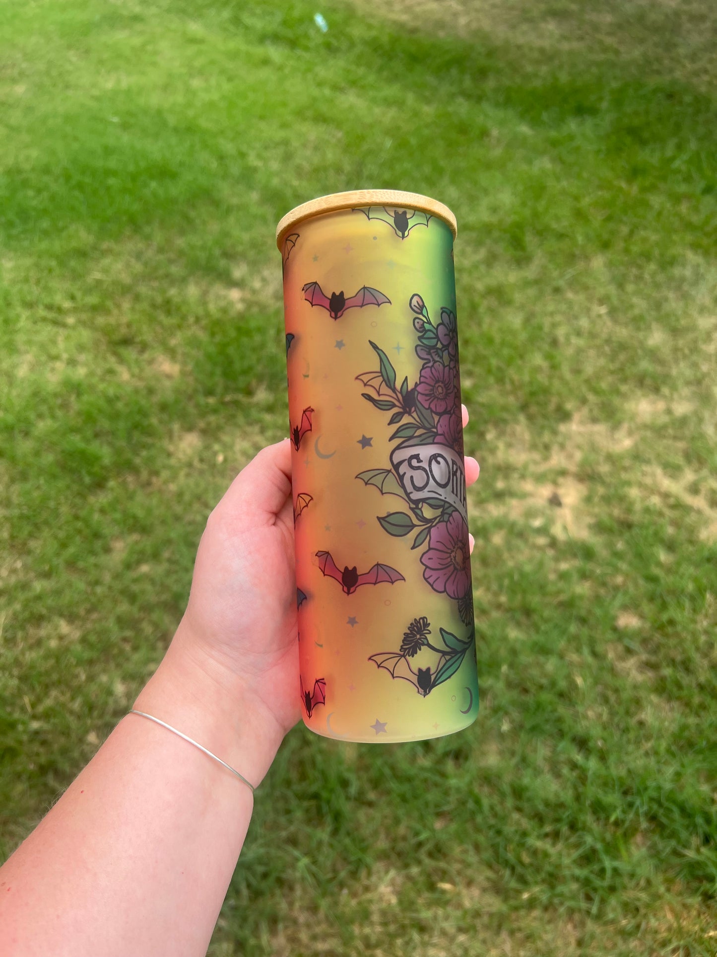 Sorta Spooky Sorta Sweet 25 oz Glass Tumbler