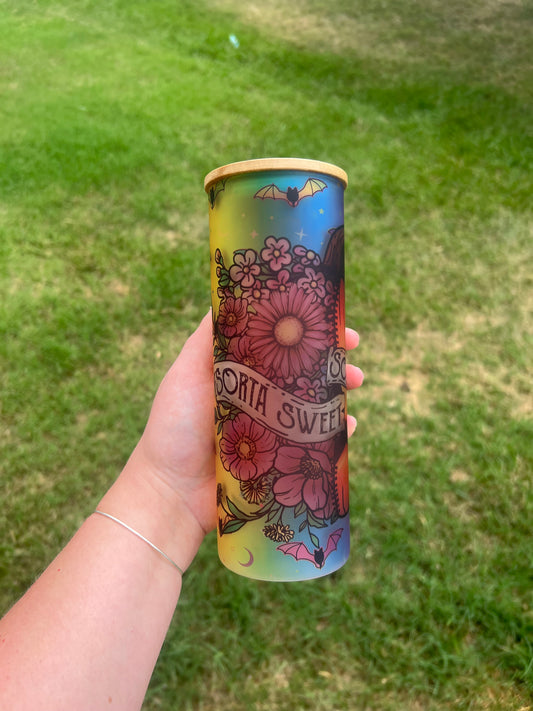 Sorta Spooky Sorta Sweet 25 oz Glass Tumbler